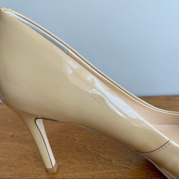 Ivanka TRUMP Nude Neutral Platform Stiletto Heel Leather Patent Pump - Picture 8 of 16